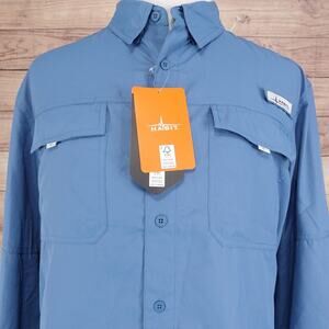 Habit Blue Springs Shirt Mens XL Stellar Blue Long Sleeve UPF Button Fishing Top